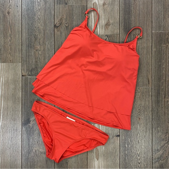 SOLD! Michael Kors Layered Tankini 2 Piece Swimsuit Set - Picture 5 of 14